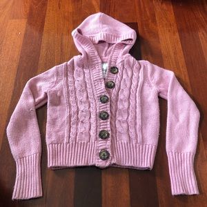 Gap Kids Girls Pink Knit Sweater Hoodie - XL/12